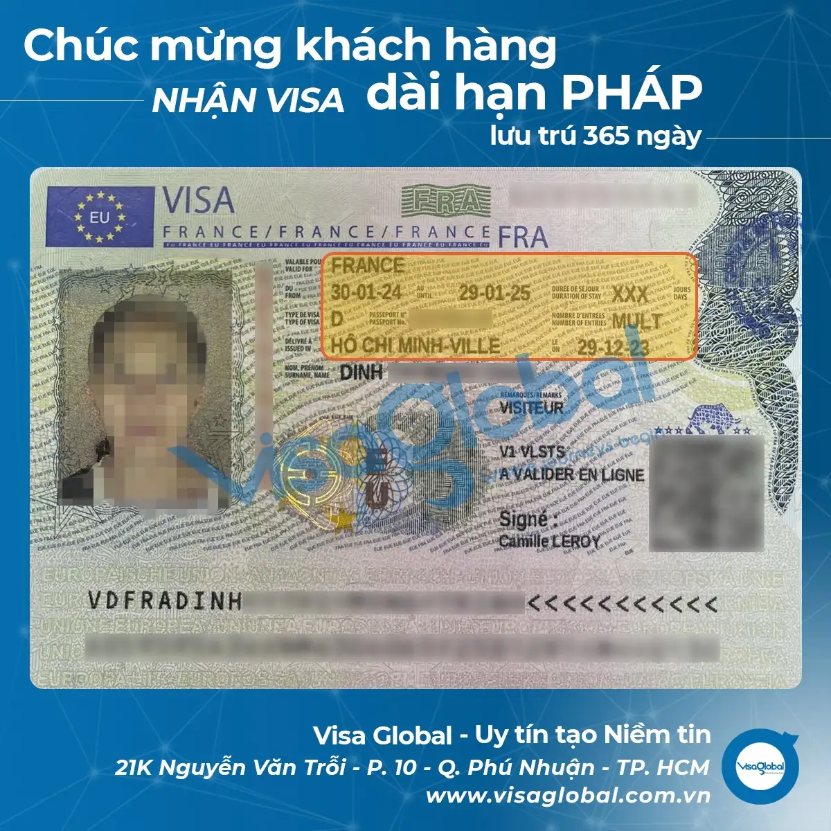 Visa Pháp du lịch 3 visa phap multiple